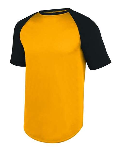 Augusta Sportswear Unisex Wicking Short Sleeve Baseball Jersey in Gold/Black