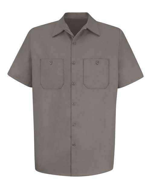 Red Kap Men's Tall Cotton Short Sleeve Uniform Shirt in Graphite Grey