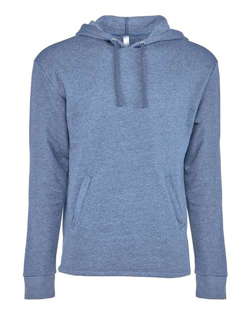 Next Level Unisex Malibu Welt Pocket Hooded Sweatshirt in Heather Bay Blue