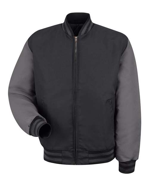 Red Kap Men's Tall Duo-Tone Team Jacket in Black/Charcoal