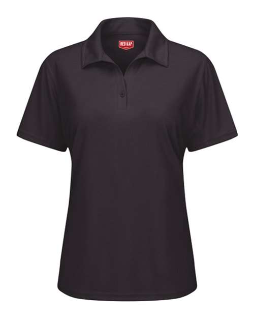 Red Kap Women's Performance Knit® Flex Series Pro Polo in Black, front view