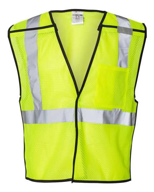 Kishigo Unisex One-Pocket Breakaway Vest in Lime, front view