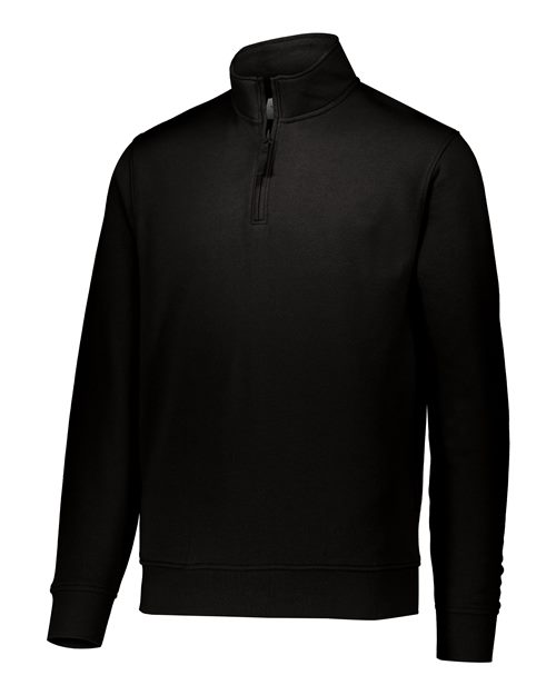 Augusta Sportswear Men's 60/40 Quarter-Zip Pullover in Black, front view