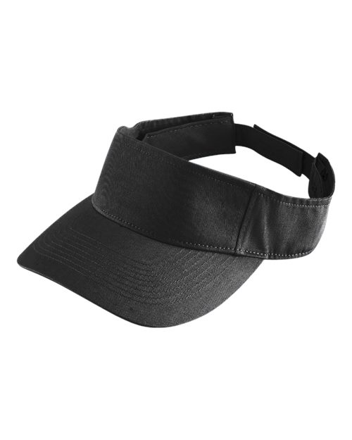 Augusta Sportswear Sport Twill Visor in Black, front view