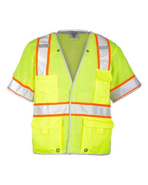 Kishigo Unisex Premium Brilliant Series® Breakaway Class 3 Vest in Lime, front view