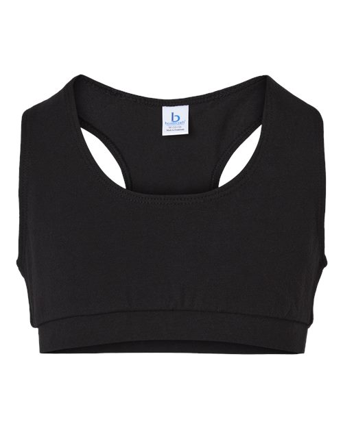 Boxercraft Girls Sports Bra in Black, front view