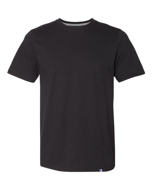 Russell Athletic Unisex Dri Power® CVC Performance T-Shirt in Black, front view