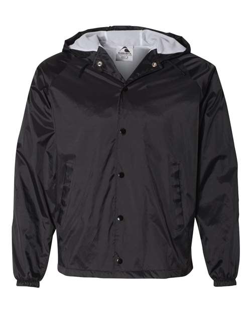 Augusta Sportswear Unisex Hooded Coach's Jacket in Black