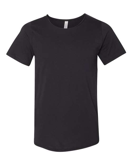 BELLA + CANVAS Unisex Raw Neck Tee in Black, front view