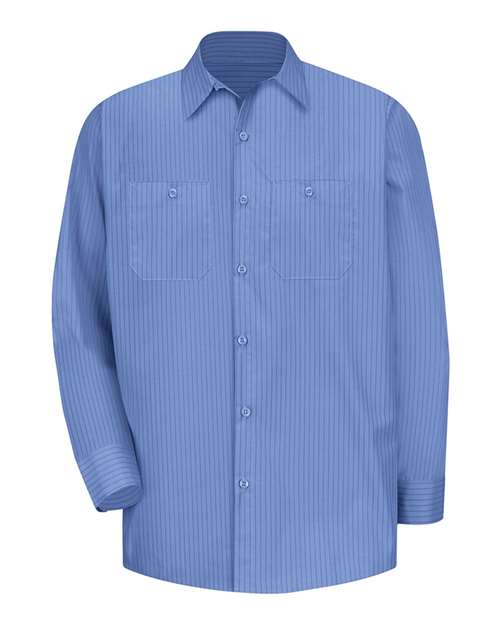 Red Kap Men's Broadcloth Shirt in BS-Petrol Blue/Navy, front view
