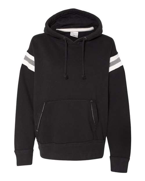J. America Men's Vintage Athletic Hooded Sweatshirt in Black, front view