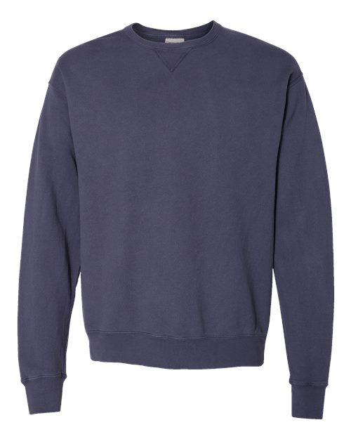 ComfortWash by Hanes Unisex Garment-Dyed Crewneck Sweatshirt in Anchor Slate, front view