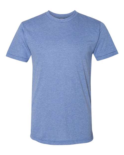 American Apparel Unisex Triblend Track Tee in Athletic Blue, front view