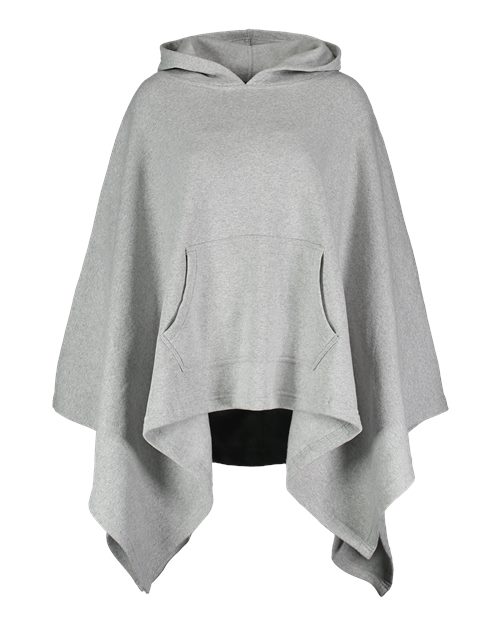MV Sport Women's Amanda Fleece Poncho in Grey Heather, front view