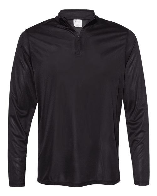 Augusta Sportswear Men's Attain Color Secure® Performance Quarter-Zip Pullover in Black, front view
