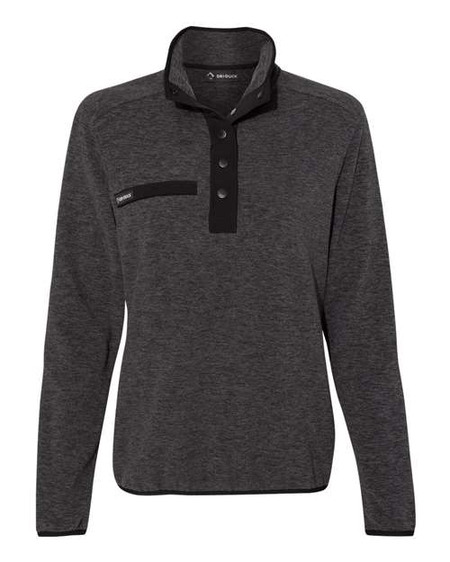 DRI DUCK Women's Denali Mountain Fleece Pullover in Charcoal, front view