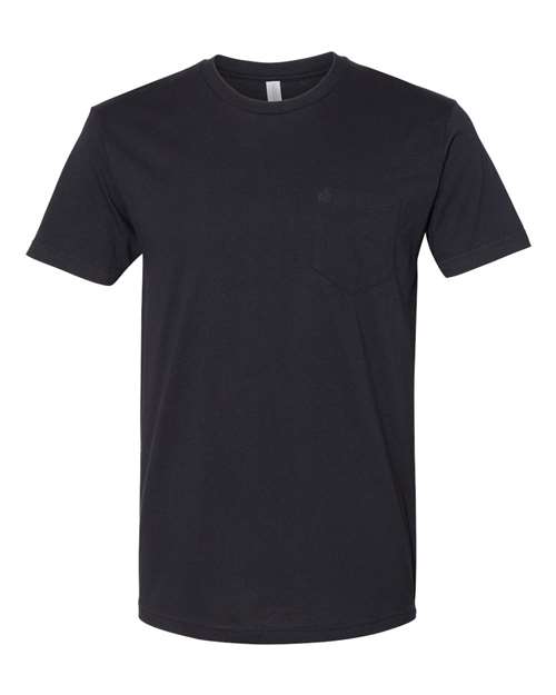 Next Level Unisex Cotton Pocket T-Shirt in Black