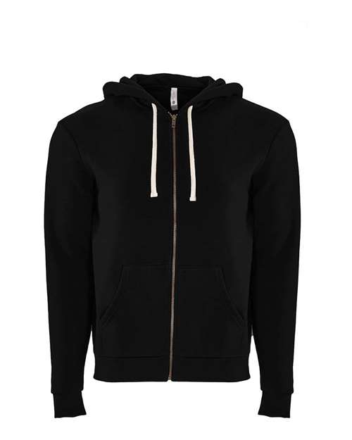 Next Level Unisex Santa Barbara Full-Zip Hooded Sweatshirt in Black