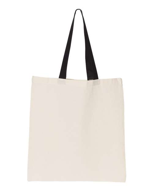 OAD Contrast-Color Handle Tote in Natural/Black, front view