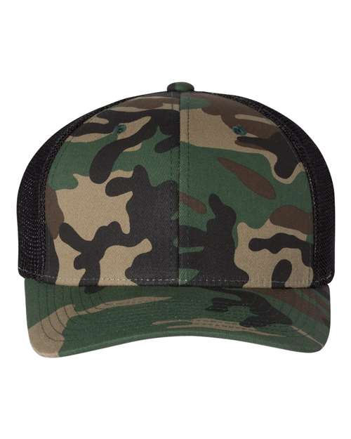 Richardson R-Flex Trucker Cap in Army Camo/Black