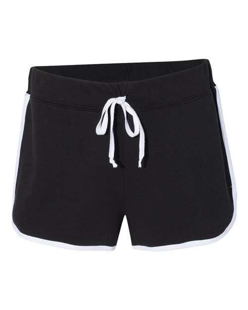 Boxercraft Women’s Relay Shorts in Black/White, front view