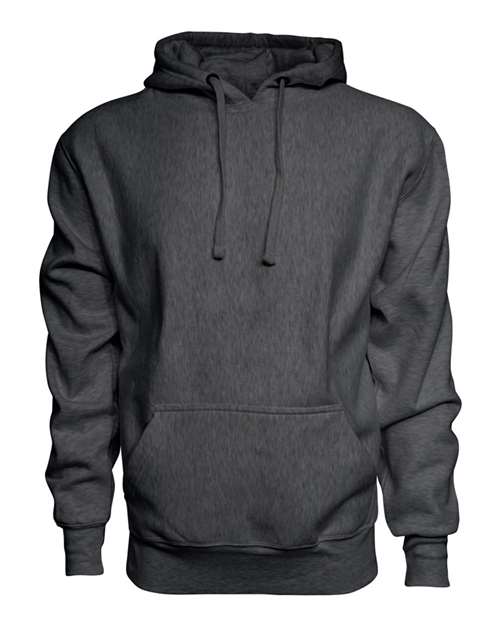 J. America Men's Sport Weave Hooded Sweatshirt in Charcoal, front view