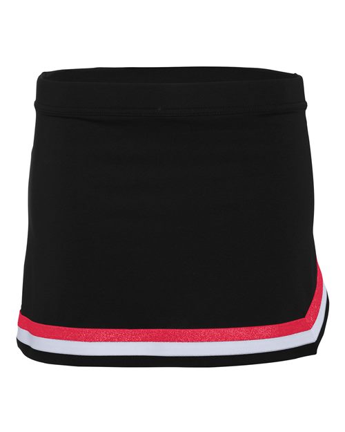 Augusta Sportswear Girls' Pike Cheer Skirt in Black/Red/White, front view
