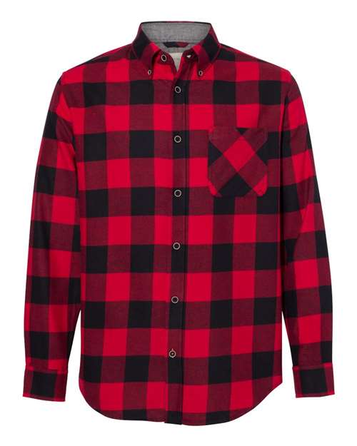 Weatherproof Vintage Brushed Flannel Shirt in Crimson/Black, front view