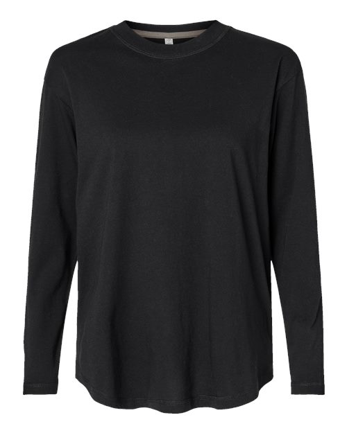 LAT Women's Fine Jersey Long Sleeve Tee in Black