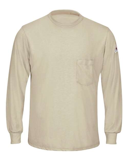 Bulwark Men's Long Sleeve Lightweight T-Shirt in Khaki, front view