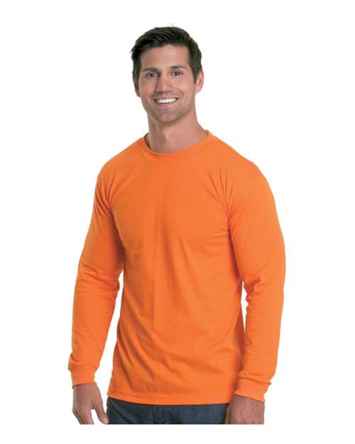 Bayside Unisex USA-Made Performance Long Sleeve T-Shirt in Bright Orange
