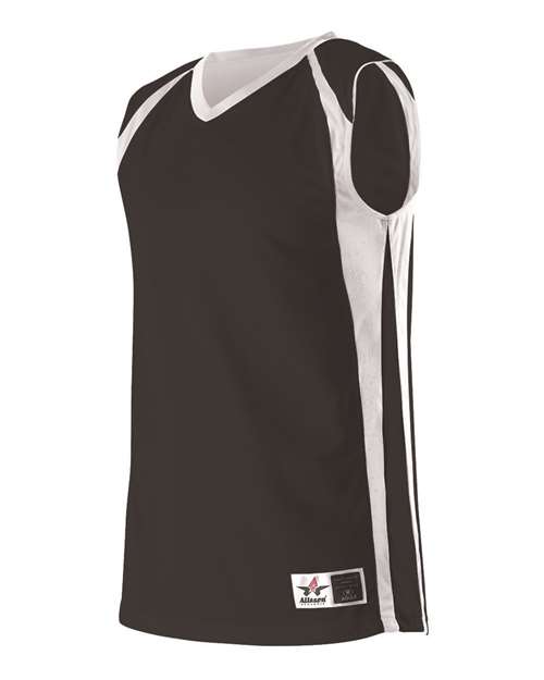 Alleson Athletic Youth Reversible Basketball Jersey in Black/White