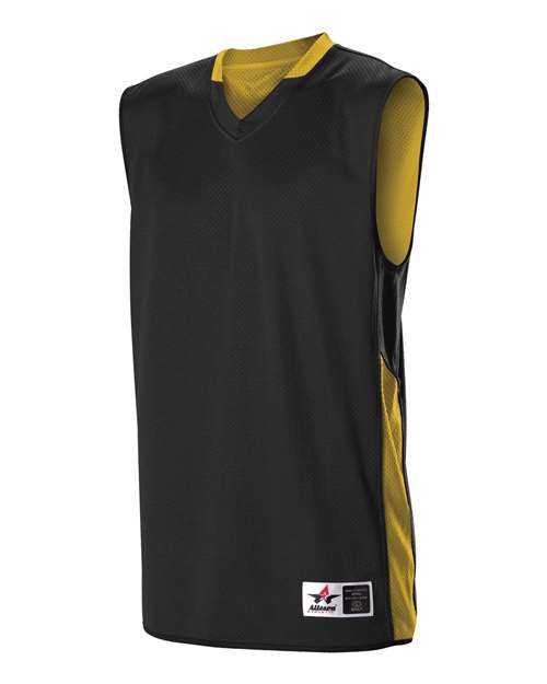 Alleson Athletic Men's Single Ply Reversible Jersey in Black/Gold