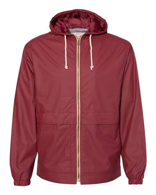 Weatherproof Unisex Vintage Hooded Rain Jacket in Biking Red