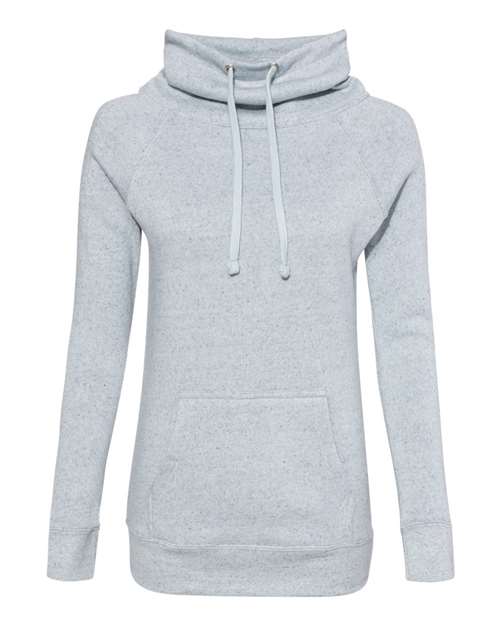 MV Sport Women’s Space-Dyed Cowl Neck Sweatshirt in Light Blue