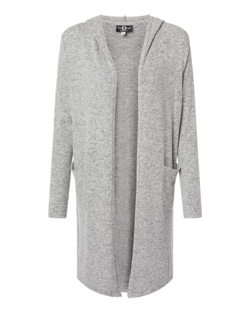 Boxercraft Women's Cuddle Fleece Cardigan in Oxford Heather, front view