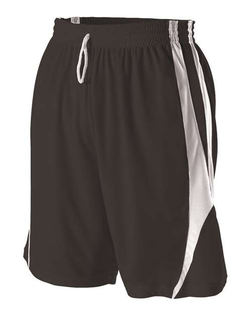 Alleson Athletic Men's Reversible Basketball Shorts in Black/White
