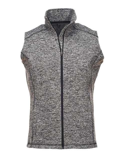 J. America Men's Cosmic Fleece Vest in Charcoal Fleck, front view