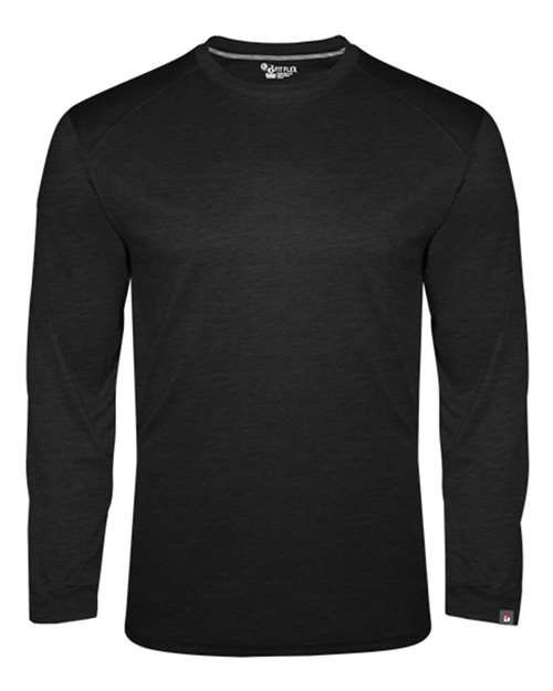 Badger Men's FitFlex Performance Long Sleeve T-Shirt in Black, front view