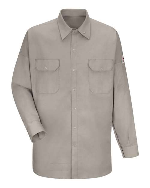 Bulwark Men's Welding Work Shirt in Silver Grey, front view