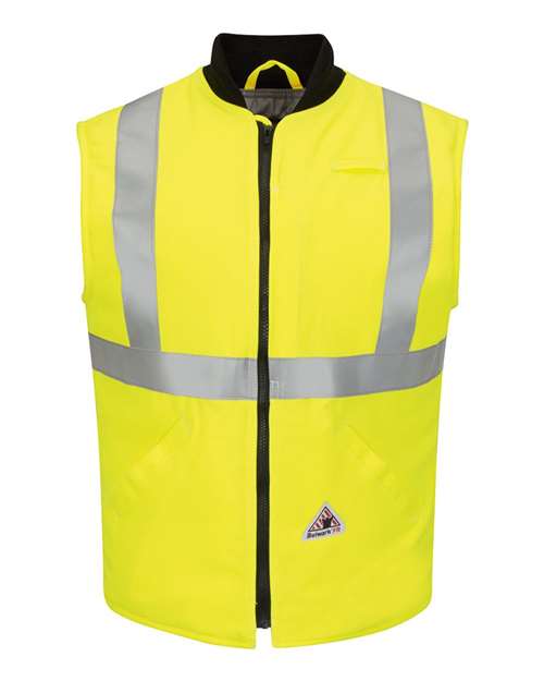 Bulwark Men's Hi Vis Insulated Vest with Reflective Trim - CoolTouch®2 in Yellow/Green, front view