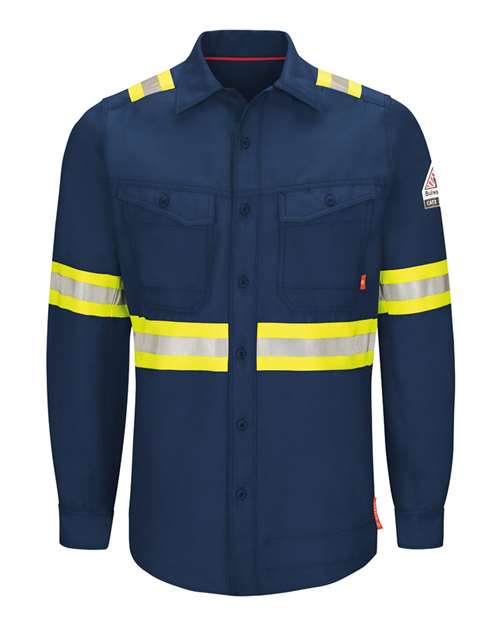Bulwark Men's Tall iQ Series® Endurance Enhanced-Vis Work Shirt in Navy
