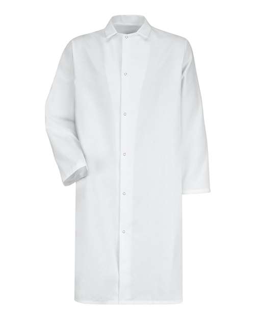 Red Kap Unisex Gripper - Front Butcher Frock - No Pockets in White