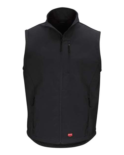 Red Kap Men's Soft Shell Vest in Black, front view