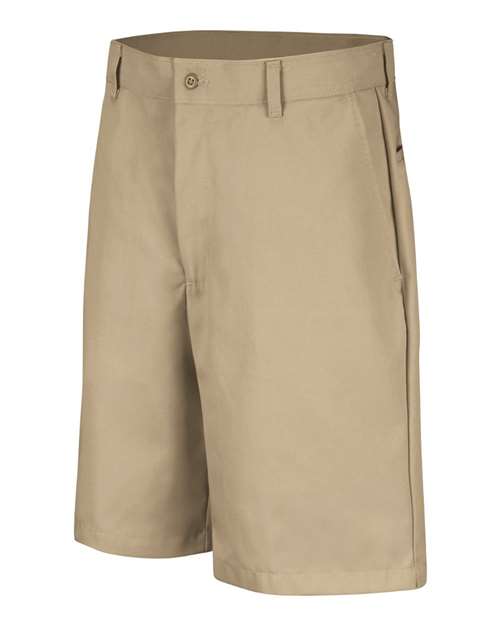 Red Kap Men's Extended Sizes Cotton Casual Plain Front Shorts in Khaki