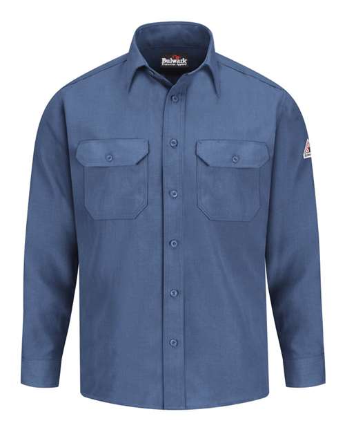 Bulwark Men's Tall Uniform Shirt Nomex® IIIA in Gulf Blue, front view
