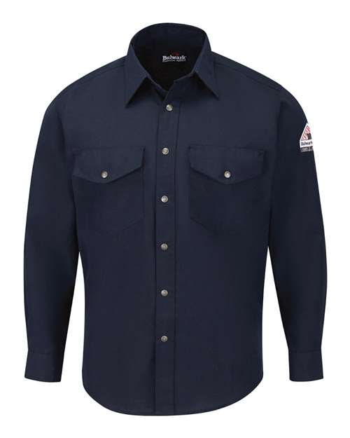 Bulwark Men's Snap-Front Uniform Shirt - Nomex® IIIA - 4.5 oz. in Navy, front view