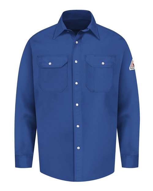 Bulwark Men's Snap-Front Uniform Shirt - EXCEL FR in Royal Blue, front view