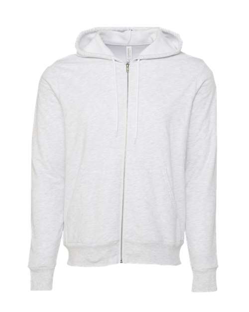 BELLA + CANVAS Unisex Sponge Fleece Full-Zip Hoodie Sweatshirt in Ash