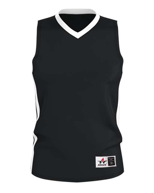 Alleson Athletic Men's Single Ply Basketball Jersey in Black/White